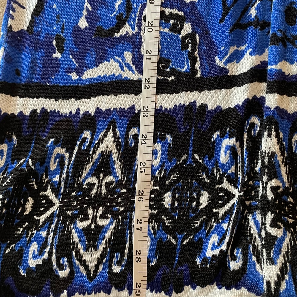 Woman’s Chico Blue and Black Open Cardigan Sweater Size 2 - Picture 4 of 5